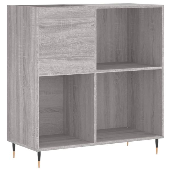 vidaXL LP-levyjen säilytyskaappi harmaa Sonoma 84,5x38x89 cm puu