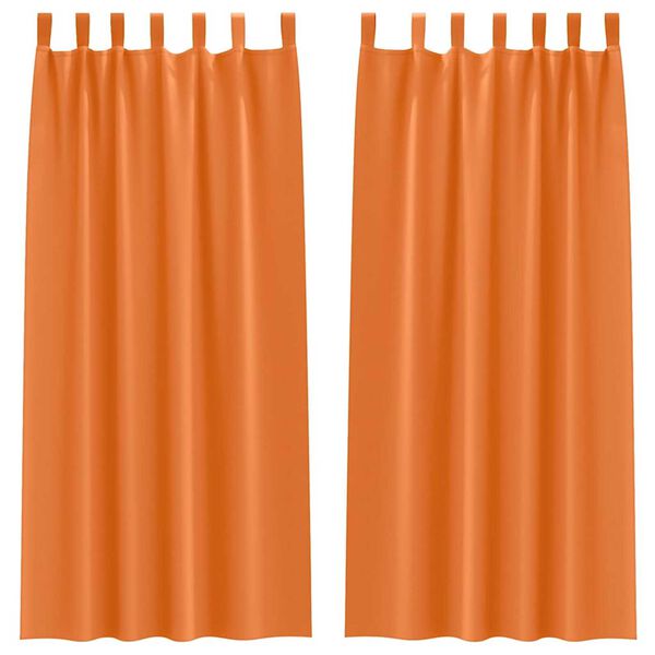 vidaXL Piment&auml;v&auml; verho renkailla 2 pcs Hehkuva oranssi 260 x 140 cm