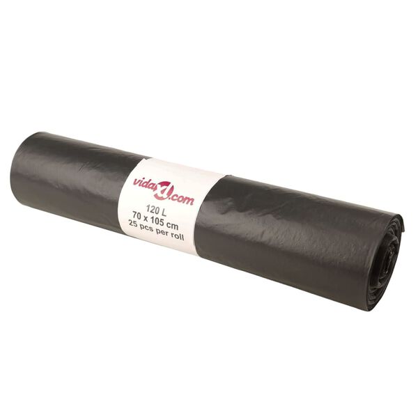 vidaXL Roskapussit 250 kpl musta 120 l