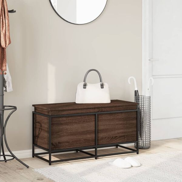 vidaXL S&auml;ilytyslaatikko kannella ruskea 100x40x51,5 cm tekninen puu