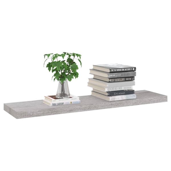 vidaXL Kelluvat sein&auml;hyllyt 2 kpl betoninharmaa 90x23,5x3,8 cm MDF