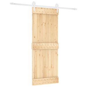 vidaXL Liukuovi 80 x 210 cm Massiivinen m&auml;nty (k&auml;sittelem&auml;t&ouml;n)