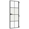 vidaXL Sis&auml;ovi ohut musta 76x201,5 cm karkaistu lasi ja alumiini