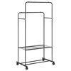 vidaXL Vaatev&auml;line hyllyll&auml; py&ouml;r&auml;ll&auml; Musta 80 x 53 x 156 cm