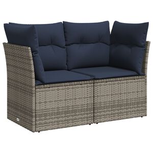 vidaXL | Puutarhasohva | tyynyll&auml; Harmaa 124 x 62 x 69 cm polyrottinki