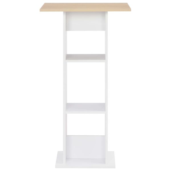 vidaXL Baarip&ouml;yt&auml; valkoinen ja Sonoma-tammi 60x60x110 cm