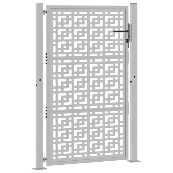 vidaXL Puutarhan portti 100x150 cm säänkestävä teräs ristikuvio