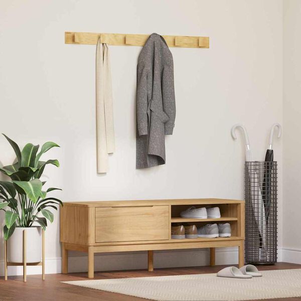 vidaXL Eteinen penkki Vaha ruskea 115 x 40 x 45 cm Massiivinen m&auml;nty