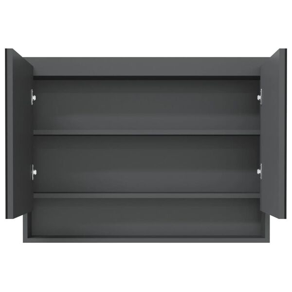 vidaXL LED kylpyhuoneen peilikaappi 80x15x60 cm MDF harmaa