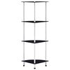 vidaXL 4-kerroksinen hylly musta 30x30x100 cm karkaistu lasi