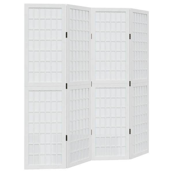 vidaXL 4-Paneelinen tilanjakaja valkoinen t&auml;ysi keisaripuu