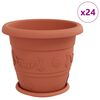 vidaXL Kasviruukut 24 kpl Tiilenpunainen &Oslash; 34 x 28 cm Muovi