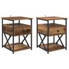 vidaXL Y&ouml;p&ouml;yt&auml;kaappi 2 pcs Vanha puu 40 x 42 x 55 cm Tekninen puu