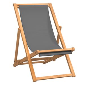 vidaXL Kokoontaitettava tuoli, massiivitiikist&auml;, harmaa