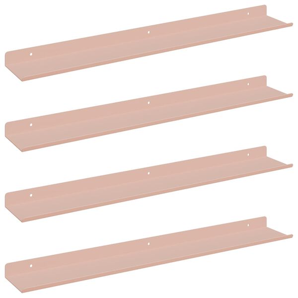 vidaXL Kelluva hylly 4 pcs Pinkki 60 x 9 x 2,5 cm Ter&auml;s