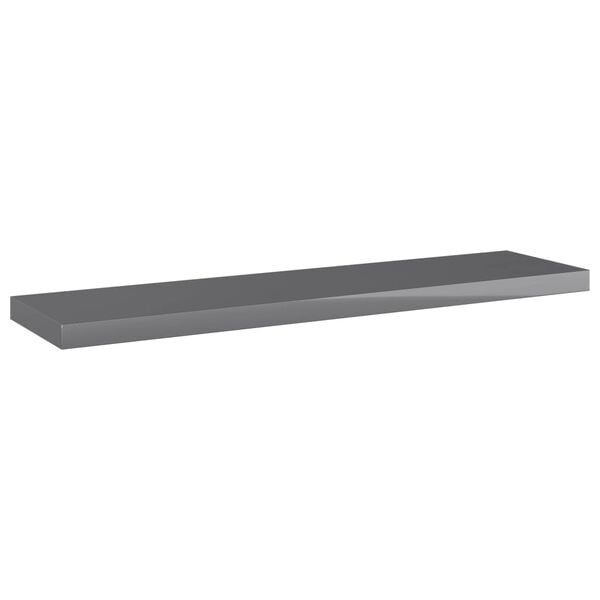 vidaXL Kirjahyllytasot 4 kpl korkeakiilto harmaa 40x10x1,5cm lastulevy