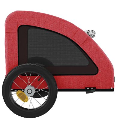 vidaXL Lemmikinkuljetuskärry polkupyörään punainen kangas ja rauta