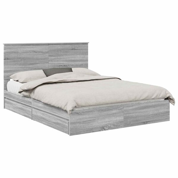 vidaXL S&auml;ilytyss&auml;nky p&auml;&auml;tyll&auml; Harmaa Sonoma 5FT King Size Tekninen puu