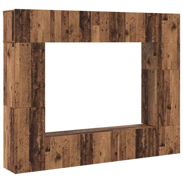 vidaXL TV-tasosetti 8 pcs Vanha puu 80 x 30 x 30 cm Tekninen puu