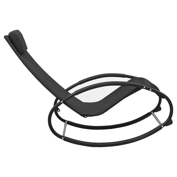 vidaXL Aurinkotuoli tyynyllä teräs ja Textilene musta