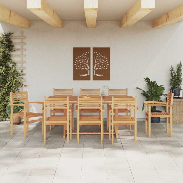 vidaXL Tuoli 8 pcs Ruskea 56 x 55 x 90.5 cm Tiikkipuu