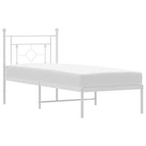 vidaXL Metallis&auml;ngynrunko ilman patjaa p&auml;&auml;tylevy valkoinen 75x190 cm