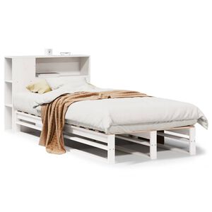 vidaXL S&auml;nky kirjahyllyll&auml; ei patjaa valkoinen 75x190 cm t&auml;ysi puu
