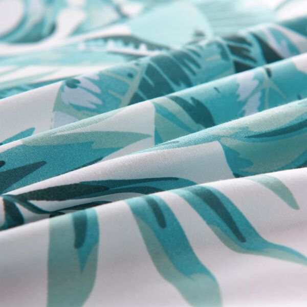 vidaXL Pussilakanasetti lehtikuosi vihreä 140x200/60x70 cm