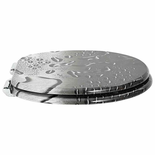 vidaXL Pehmoviimeinen WC-istuin Harmaa 44 x 38 cm MDF-levy