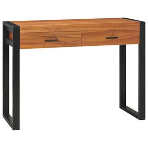 vidaXL Kirjoitusp&ouml;yt&auml; 2 vetolaatikolla 100x40x75 cm tiikki