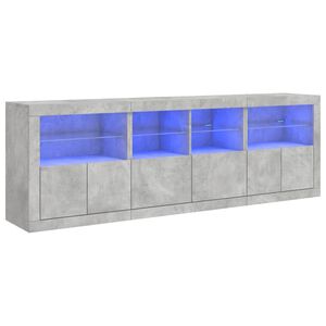 vidaXL Senkki LED-valoilla betoninharmaa 202x37x67 cm