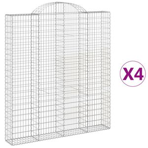 vidaXL Kaarevat kivikorit 4 kpl 200x30x220/240 cm galvanoitu rauta