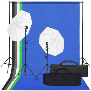 vidaXL Valokuvastudiosarja valosarjalla ja taustakankaalla