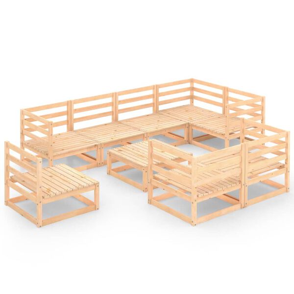 vidaXL 9-osainen Puutarhasohvasarja t&auml;ysi m&auml;nty