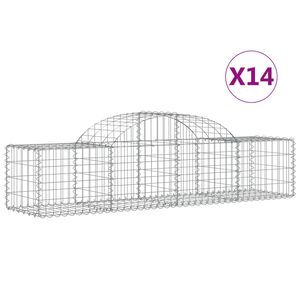 vidaXL Kaarevat kivikorit 14 kpl 200x50x40/60 cm galvanoitu rauta