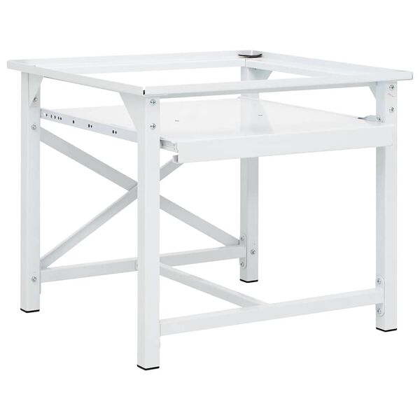 vidaXL Pesukoneen korokejalusta vetohyllyll&auml; valkoinen