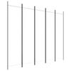 vidaXL 5-paneelinen tilanjakaja valkoinen 250x200 cm kangas
