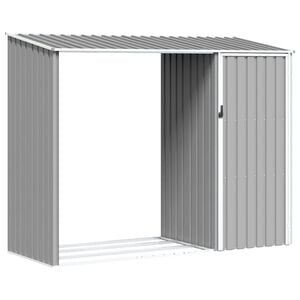 vidaXL Puutarhan polttopuuvaja harmaa 245x98x159 cm galvanoitu ter&auml;s