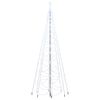 vidaXL Joulukuusi metallitolpalla 1400 LED-valolla kylm&auml; valkoinen 5 m