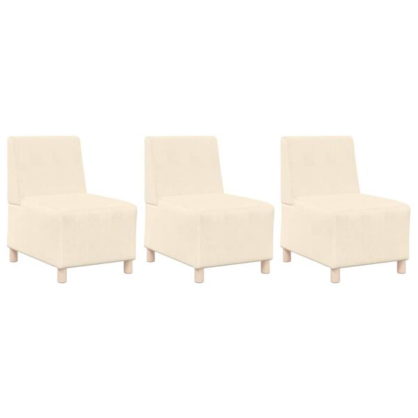 vidaXL Modulaarinen käsinojatonta sohva-yksikkö 3 pcs Kerma