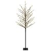 vidaXL LED-pallovalopuu Musta 18 x 18 x 150 cm Ter&auml;s 185 LEDi&auml;