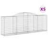 vidaXL Kaarevat kivikorit 5 kpl 300x50x100/120 cm galvanoitu rauta