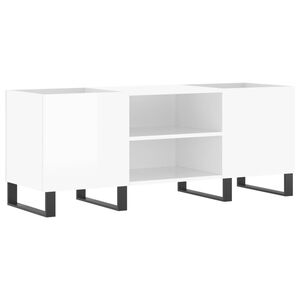 vidaXL LP-levyjen s&auml;ilytyskaappi korkeakiilto valk. 121x38x48 cm puu