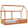 vidaXL Lasten talonmuotoinen s&auml;ngynrunko vahanruskea 90x190 cm m&auml;nty