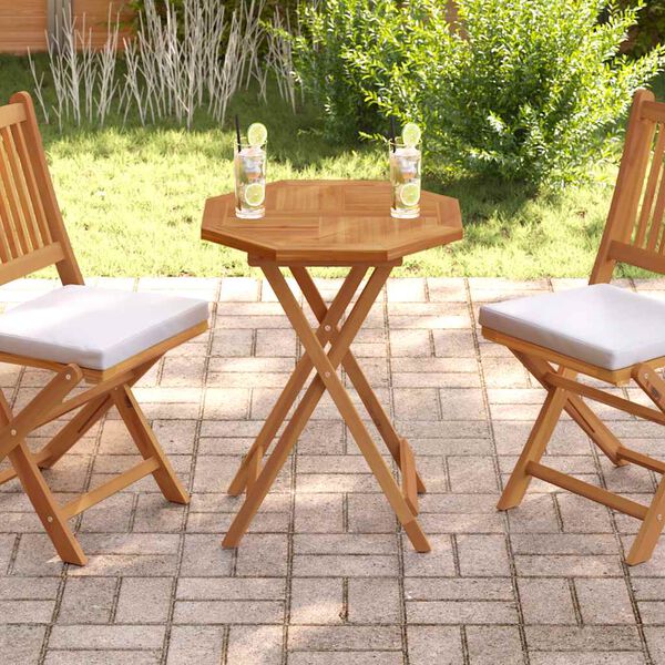 vidaXL P&ouml;yt&auml;levy 60x60x2,5 cm kahdeksankulmio t&auml;ysi tiikki