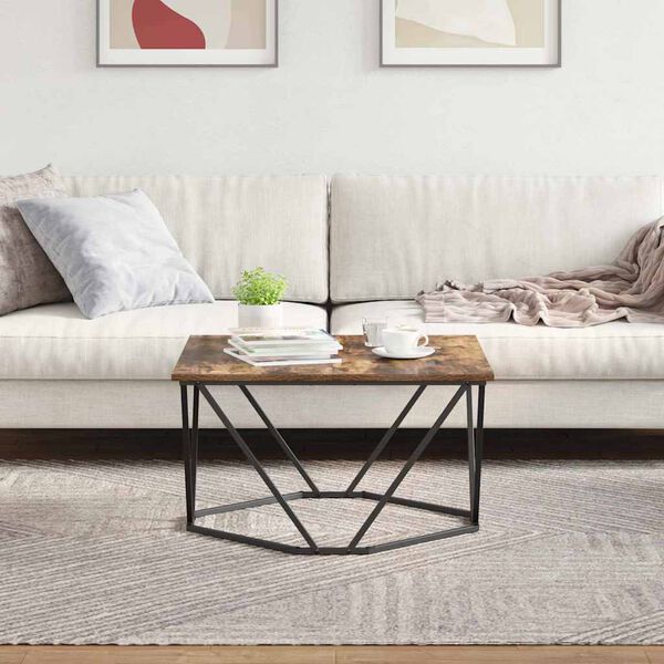 vidaXL Sohvap&ouml;yt&auml; Savup&auml;hkin&auml; 80 x 80 x 45 cm Kehitetty puu ja ter&auml;s