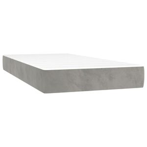 vidaXL Pussijousipatja keskikova vaaleanharmaa 100x203x20 cm twin XL sametti