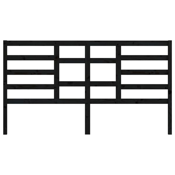 vidaXL Sängynpääty musta 206x4x104 cm täysi mänty