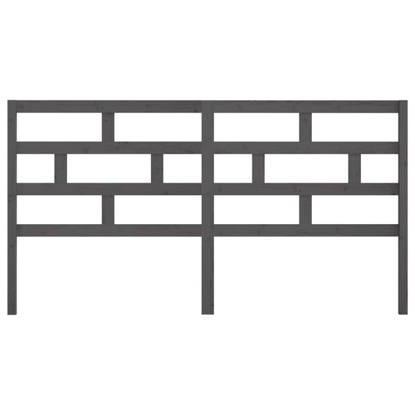 vidaXL Sängynpääty harmaa 186x4x100 cm täysi mänty