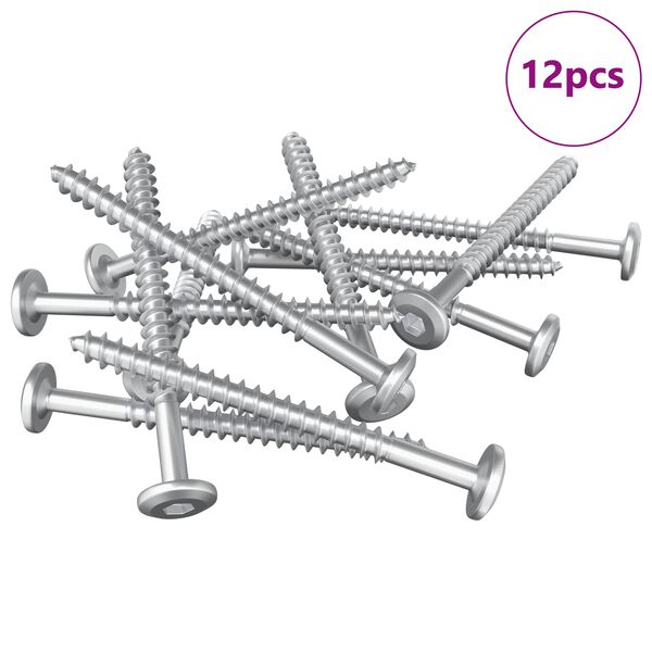 vidaXL Puuruuvit 12 pcs Hopea M6 x 70 mm Ter&auml;s